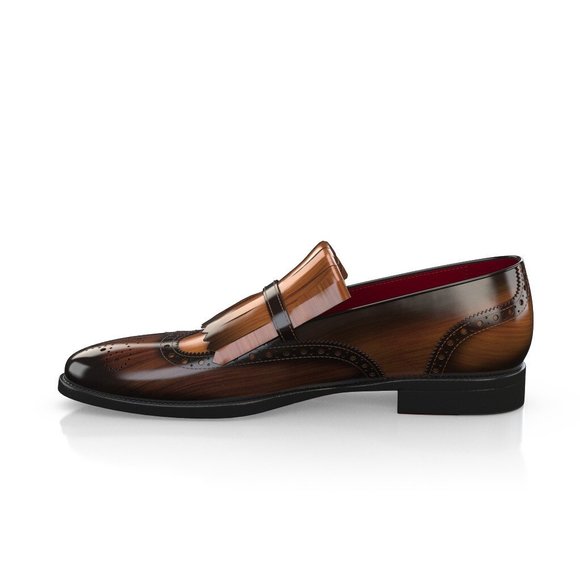Bashwood Handmade Brown Leather Buckle Style Leather Loafers